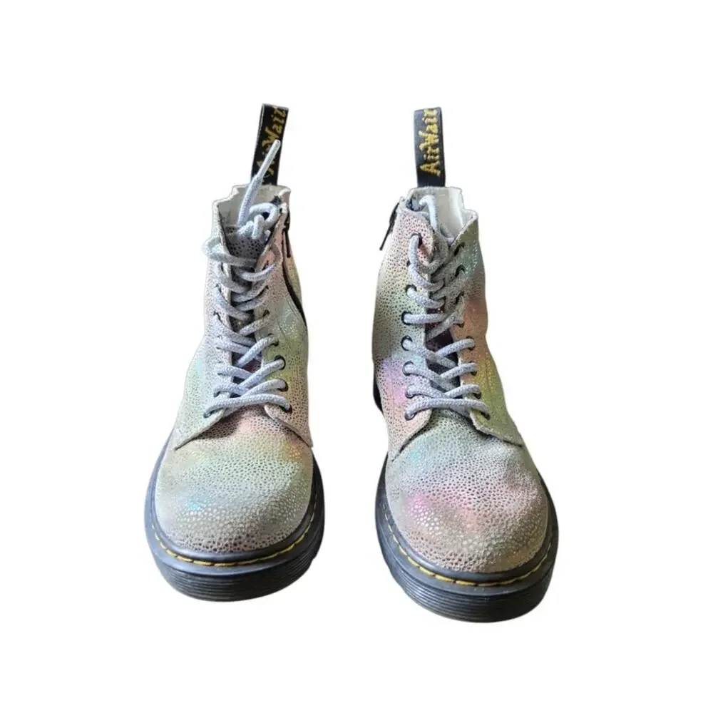 Dr Doc Martens 1460 Pascal J Kidray Iridescent Rainbow Junior sz 13 Combat Boot